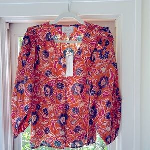 New with tags Cleobella cotton floral blouse.